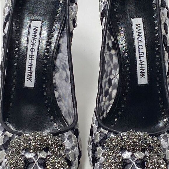 Manolo Blahnik Hangisi 105 Embellished Embroidered Pumps size 36 - Picture 10 of 14